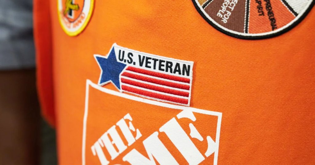 home depot apron with us veteran patch