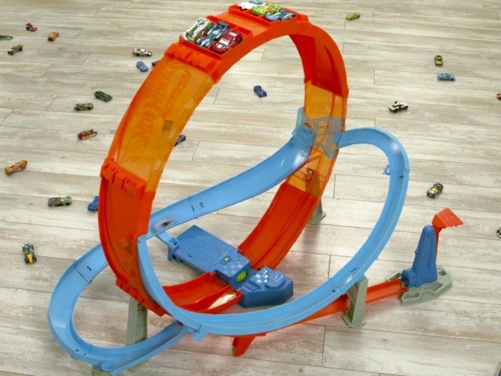 hot wheels massive loop mayhem track set with cars