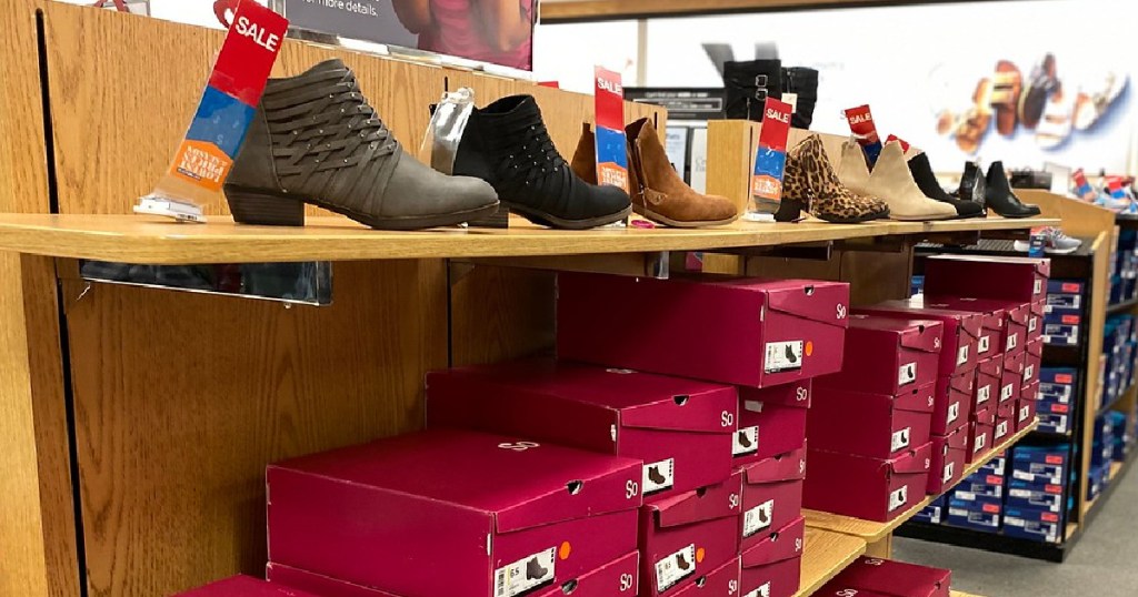 women's boots in footwear section of store