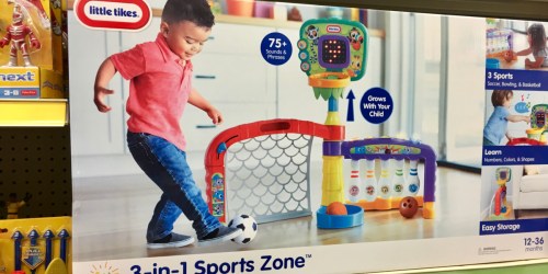 Little Tikes 3-in-1 Sports Zone Only $15.49 on Amazon or Target.com | Basketball, Soccer & Bowling