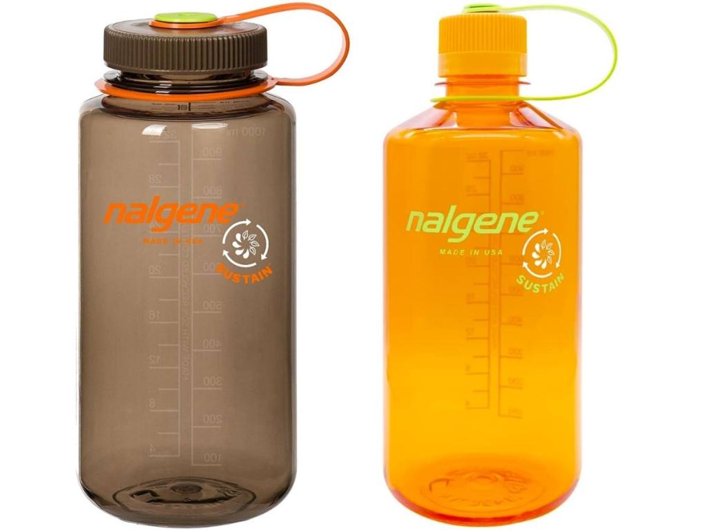 nalgene sustain 32oz narrow and wide mouth water bottles