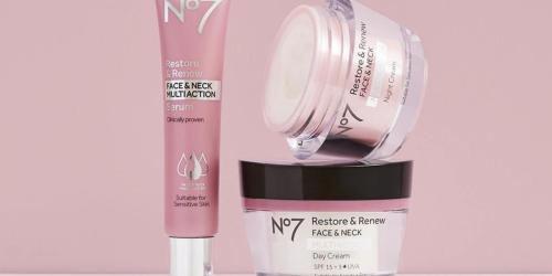 No7 Restore & Renew Face and Neck Skincare Set + 3 Samples Only $30 Shipped (Regularly $78)