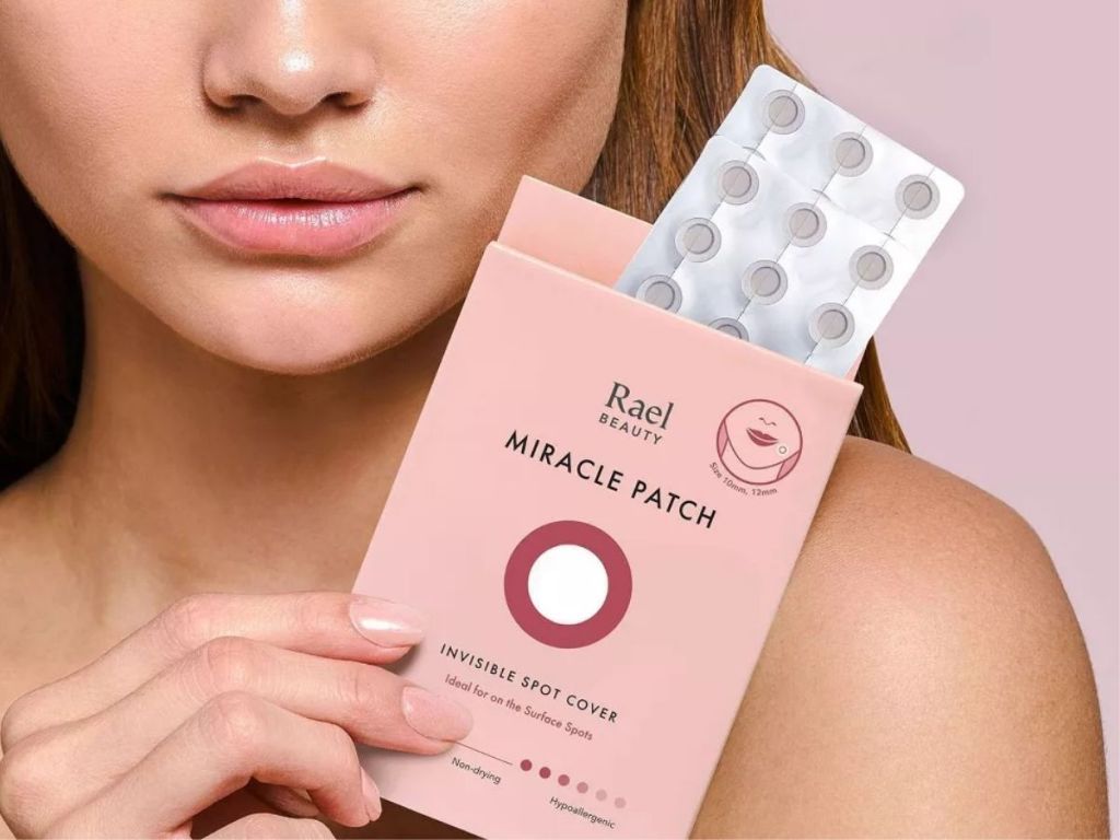 girl holding rael beauty miracle patch 