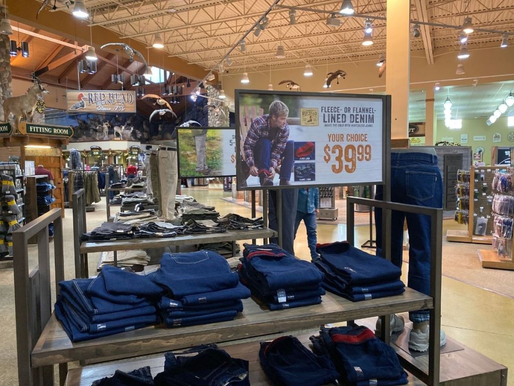 Redhead pants display