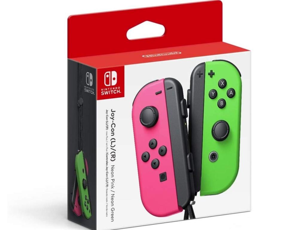 nintendo switch joy con pink and green