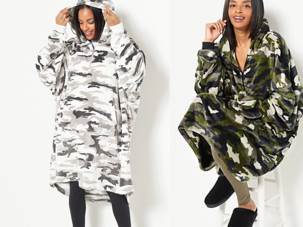 women wearing The Comfy Dream Light Quarter-Zip Wearable Blankets