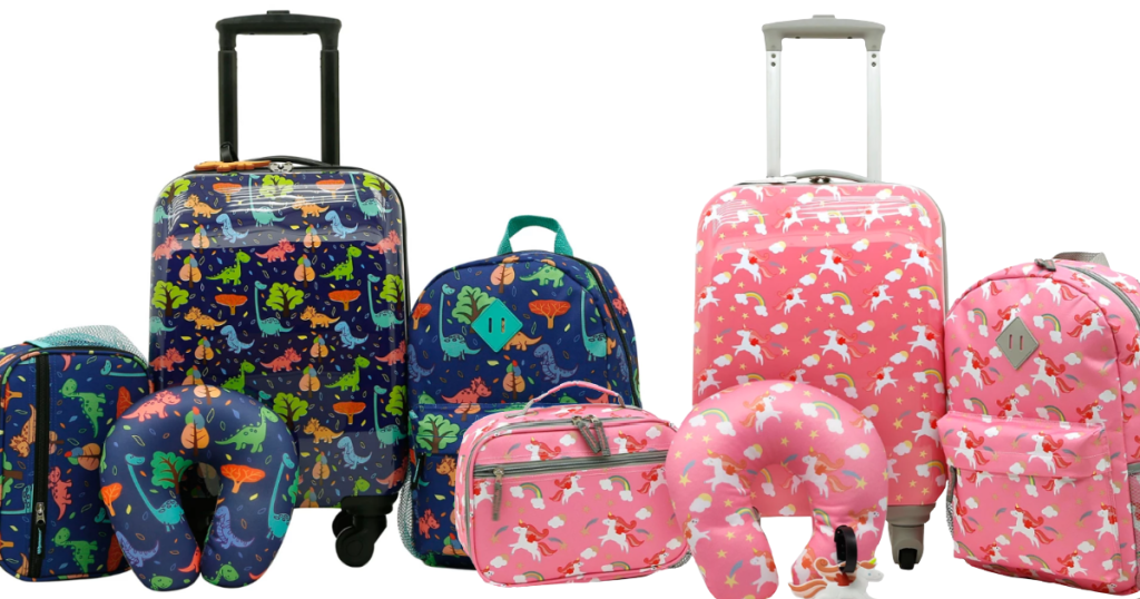 Unicorn and Dinosaur Luggage Set