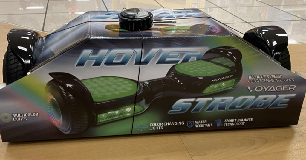 box with hoverboard in new packaging