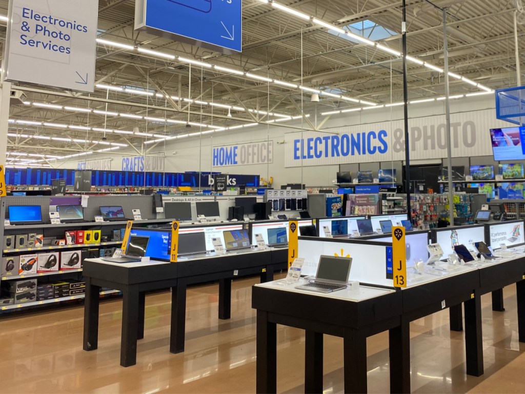 electronics section of store