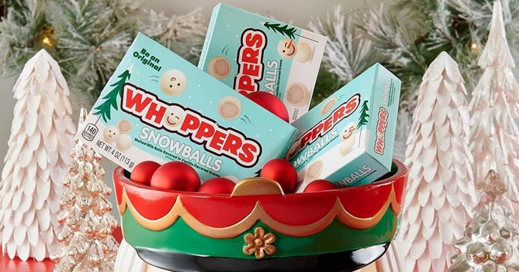 whoppers snowballs malted milk balls in nutcracker bowl