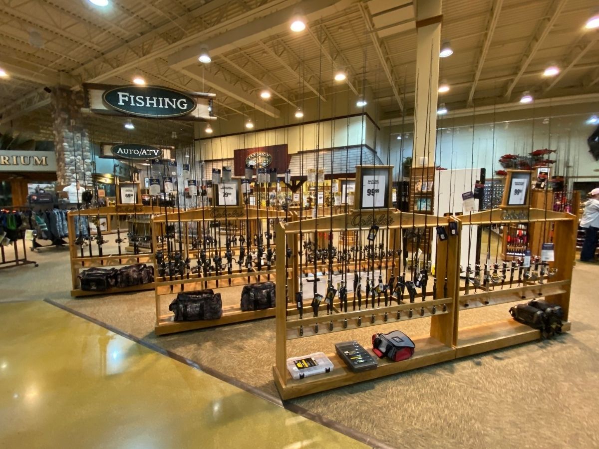fishing poles in Bass Pro shops