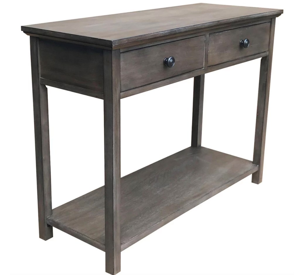 brown console table