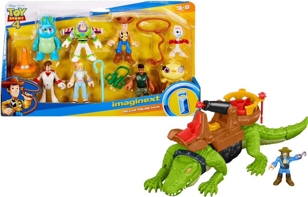 toy story imaginext figures and fisher price croc and pirate