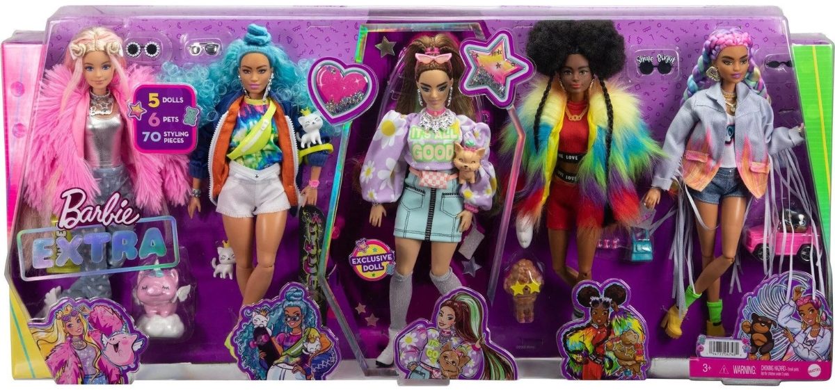 Barbie Extra 5-Doll Set w/ 6 Pets & 70 Styling Pieces