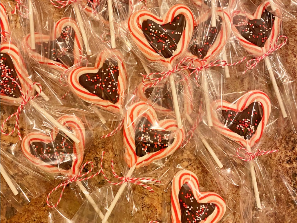 Mini Candy Cane Hearts for Valentine's Day