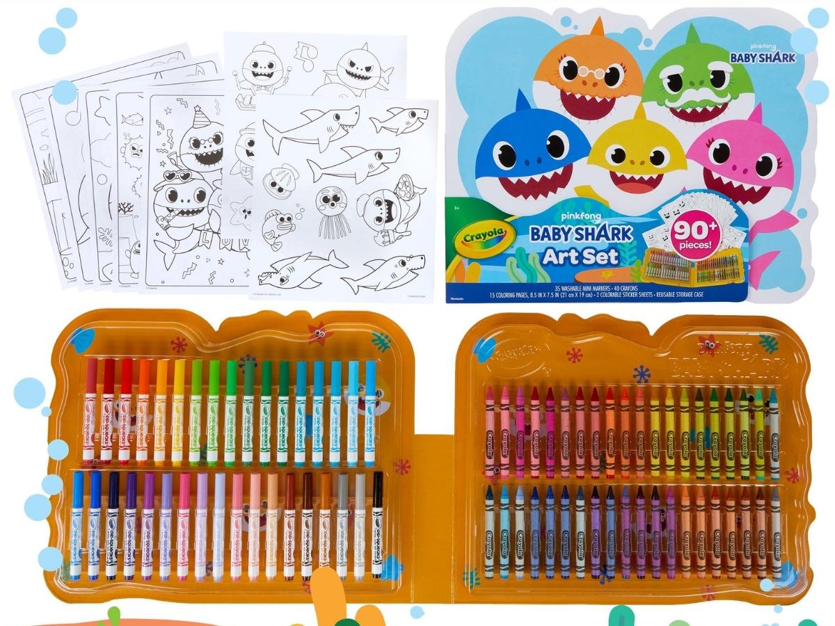 Crayola Baby Shark 90-Piece Art Set