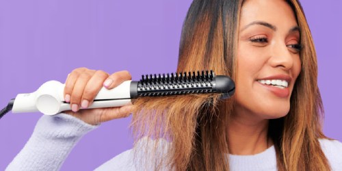 Heated DUO Styling Ceramic Hair Brush Only $33 (Regularly $60) | Straightens AND Curls