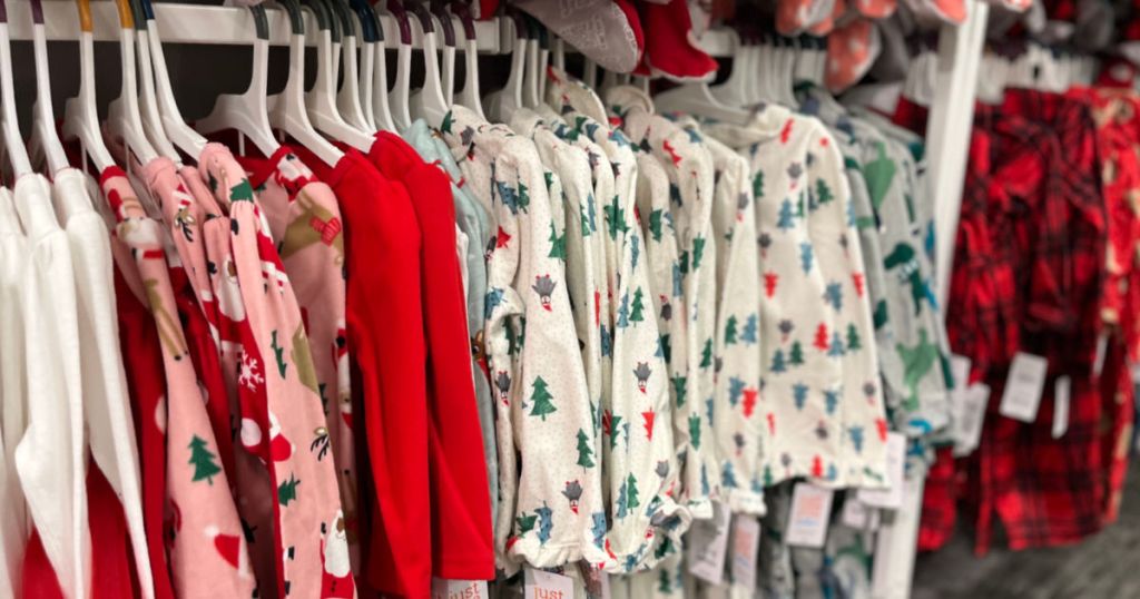 kids sleepwear on rack 