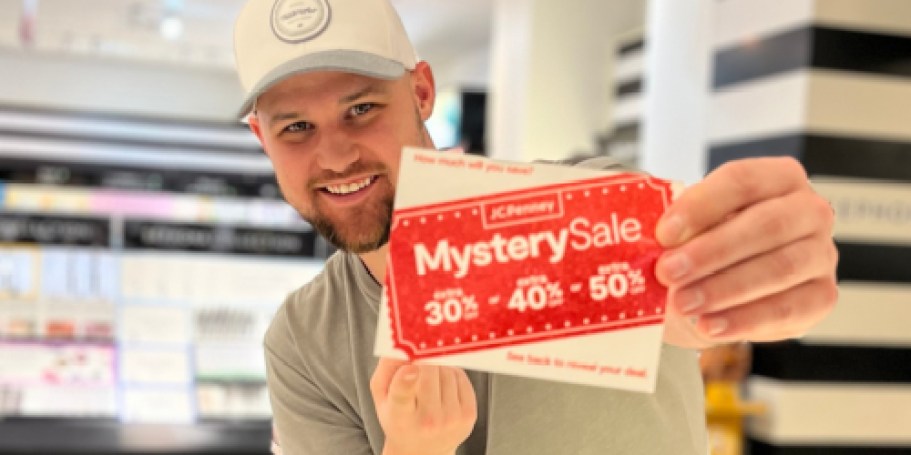 Today Only! JCPenney Mystery Coupon Giveaway (Up to $60 Off $60 Purchase!)