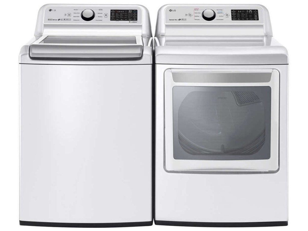 LG 5.0 cu. ft. Washer and 7.3 cu. ft. GAS Dryer with SmartDiagnosis or Electric