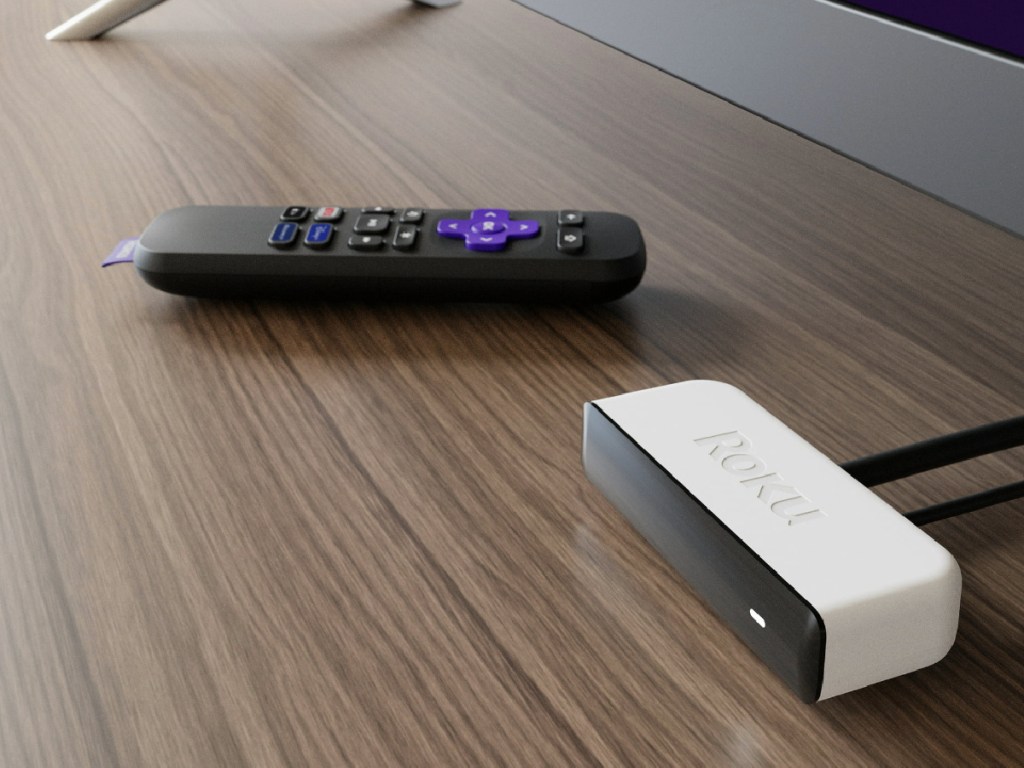 Roku Premiere Streaming Media Player on tv console