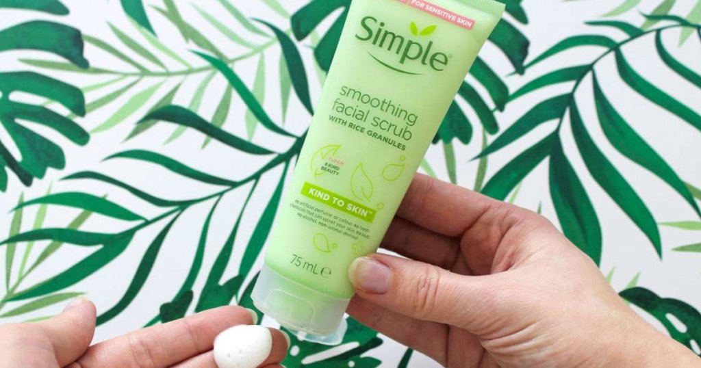 holding simple facial scrub