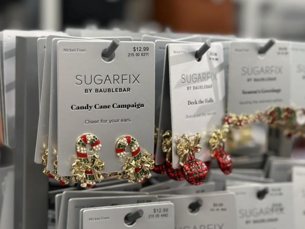 SugarFix by BaubleBar Candy Cane Campaign Earrings