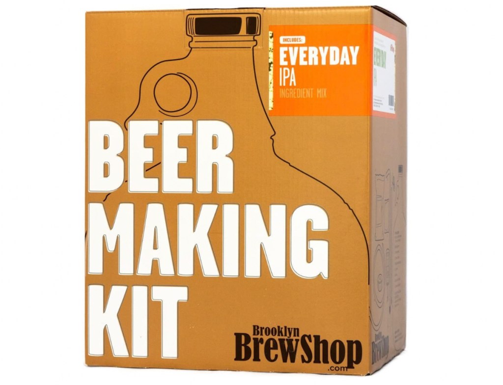 stock photo of beer making kit box on white background 