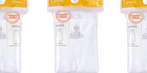** Wonder Nation Boys Undershirt 5-Count Pack Only $3.88 on Walmart.com (Regularly $8)