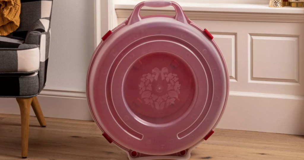 red wreath storage container 