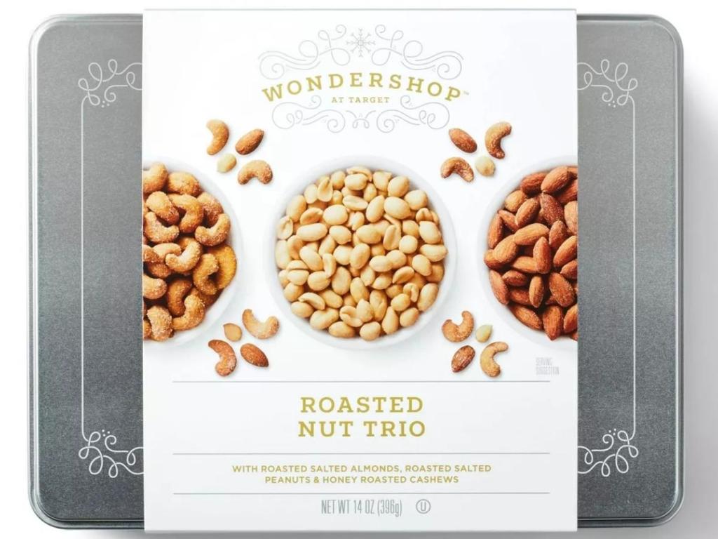 wondershop roasted nut trio gifting tin