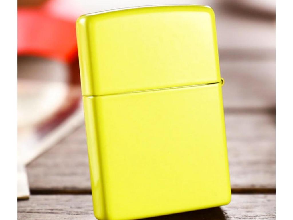 zippo matte yellow lighter