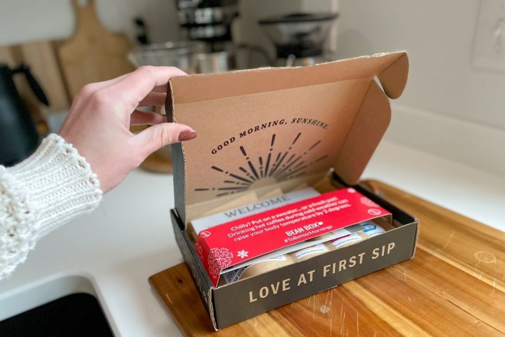 opening a Bean Box coffee subscription delivery