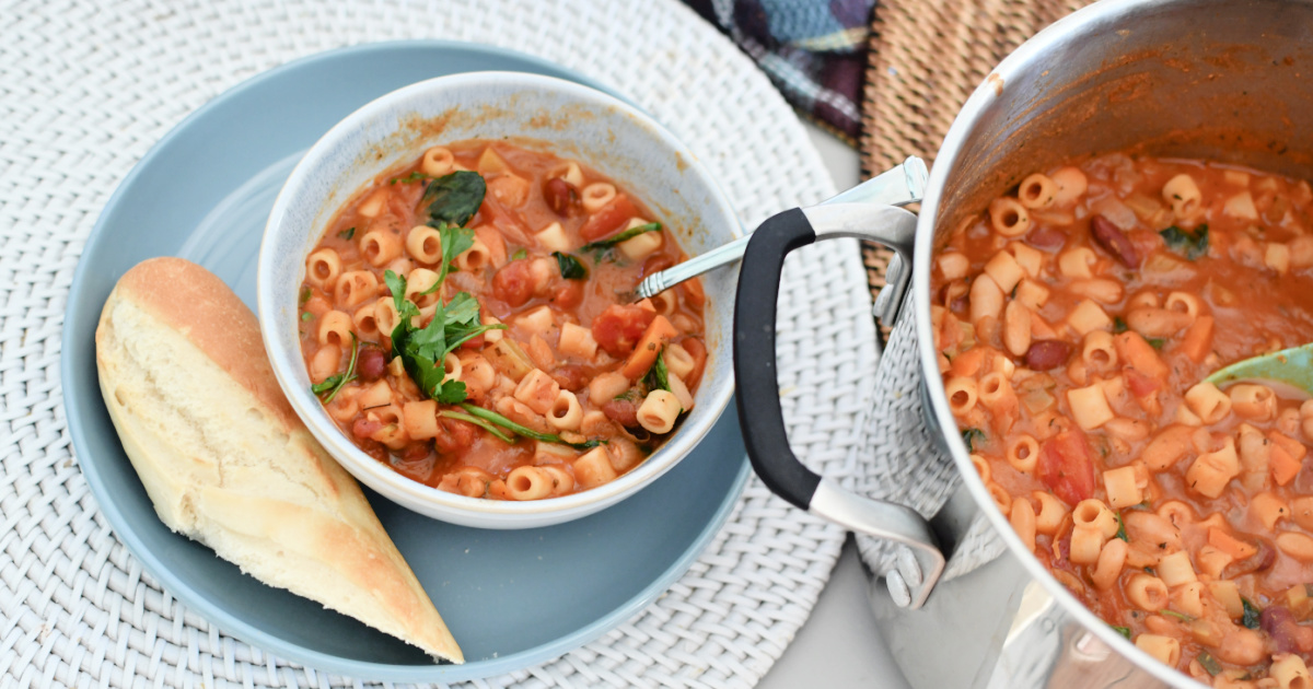 bowl with minestrone soup - natural flu remedies