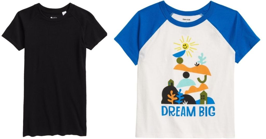 boys black tee and boys graphic tee