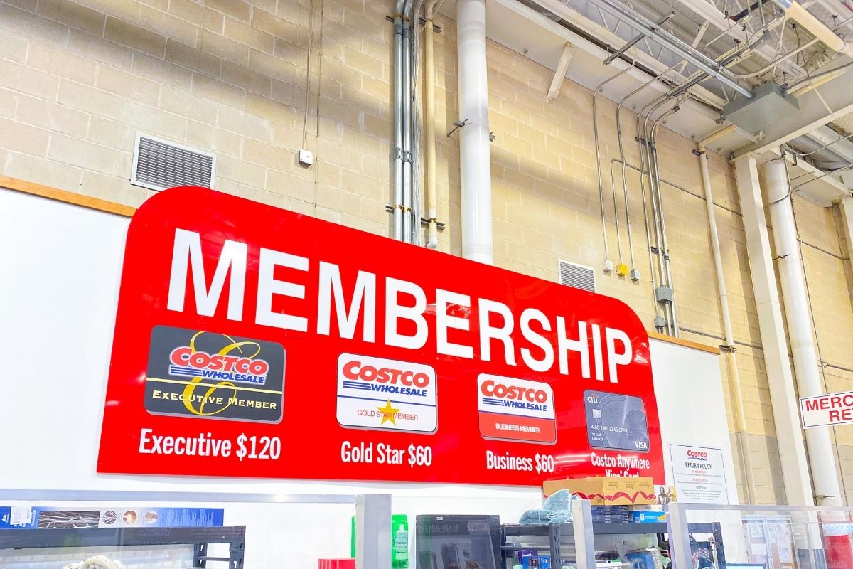 Costco membership counter sign
