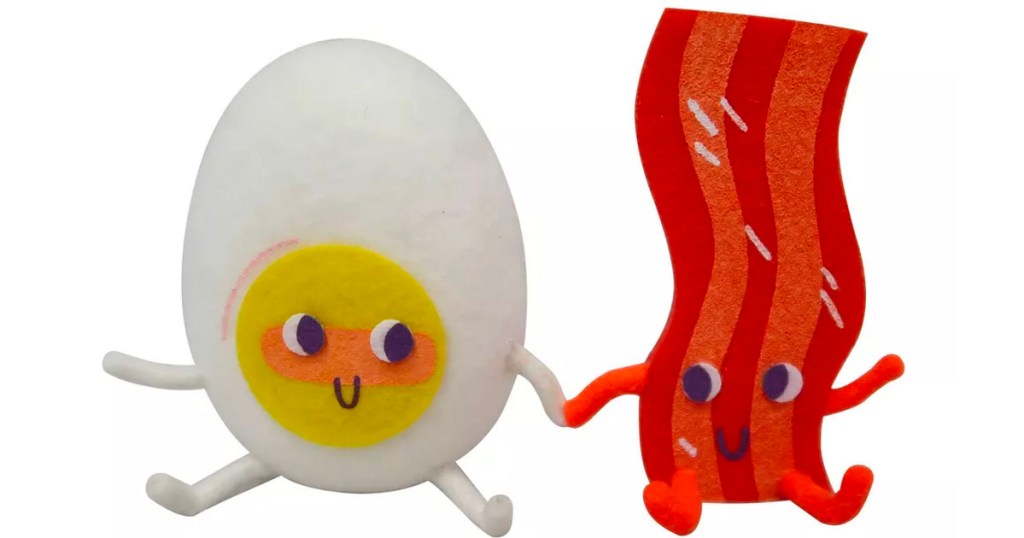 felt egg and bacon