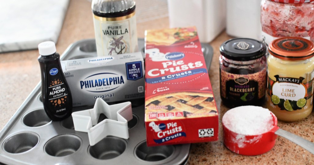 ingredients for mini tarts using pie crust