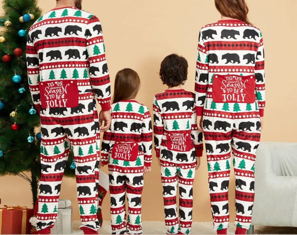 family pajamas with rear patch