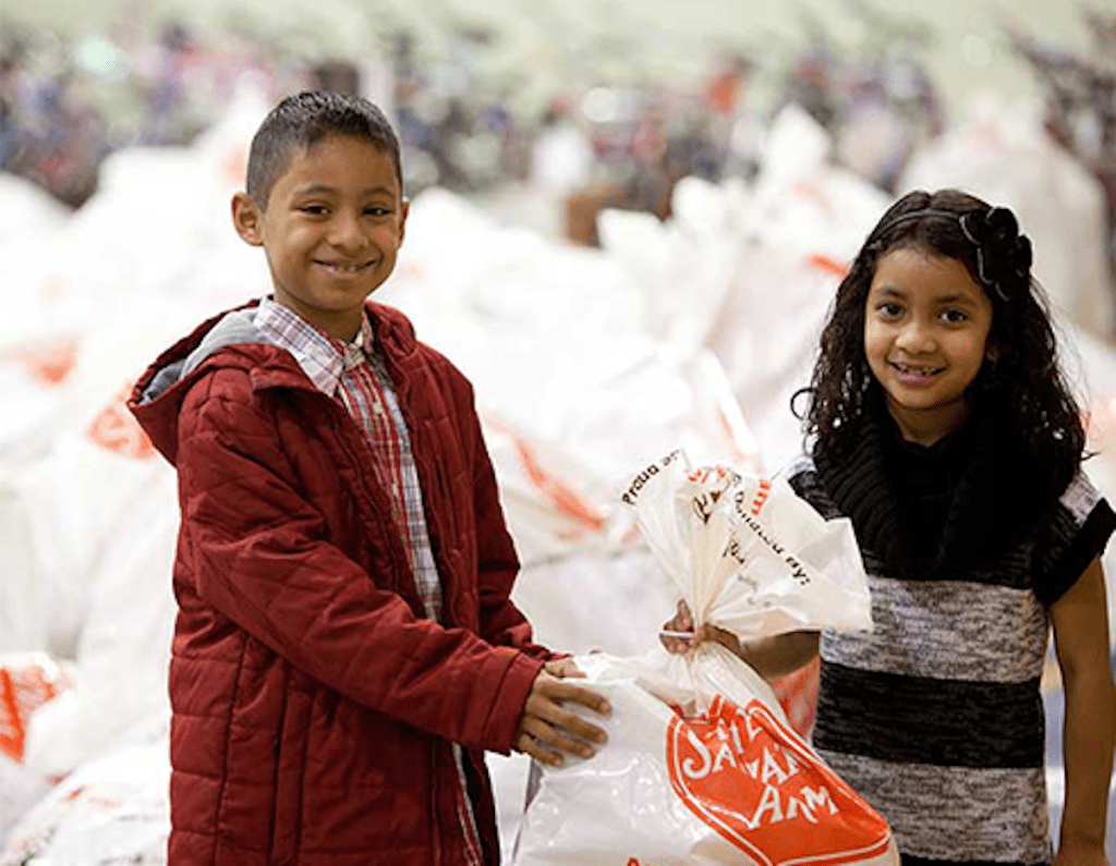 kids with salvation army toys