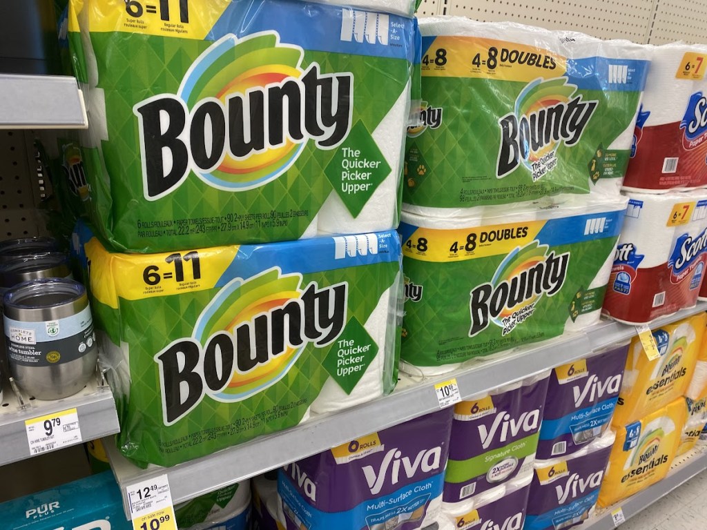 paper towels on big box store shelf