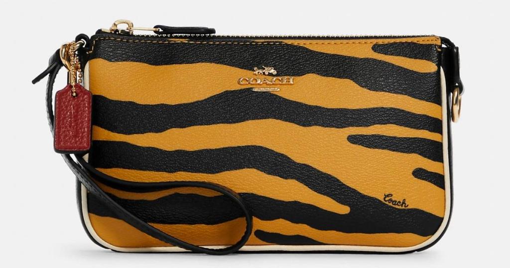 coach nolita 19 tiger print wristlet