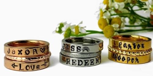 Personalized Stamped Ring 3-Piece Set Only $22 Shipped (Regularly $41)