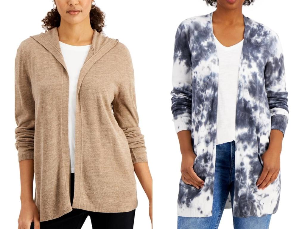 macy's women's karen scott hooded and style & co tie dye cardigans