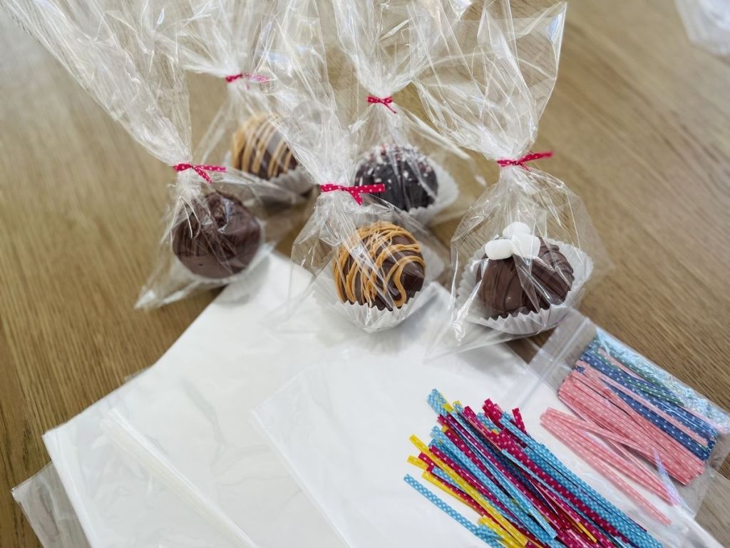 Cellophane Bags containg chocolate treats