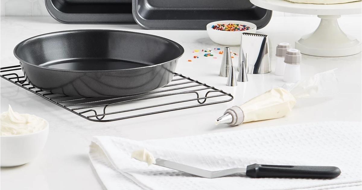 the cellar 25-piece pastry decorating kit on countertop 