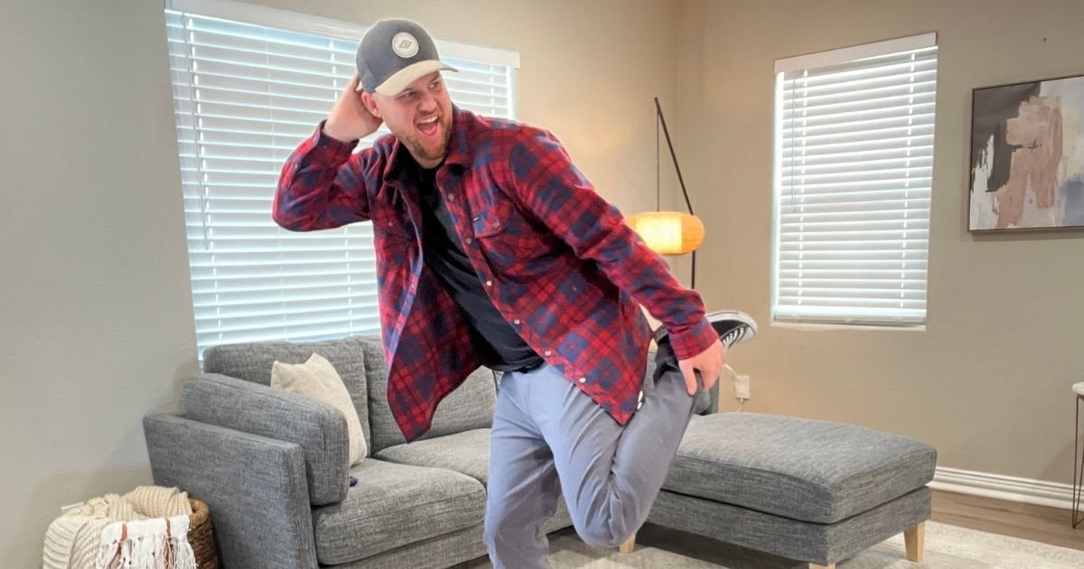 man dancing in living room