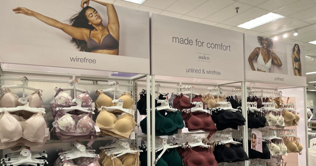 bras on rack in store 