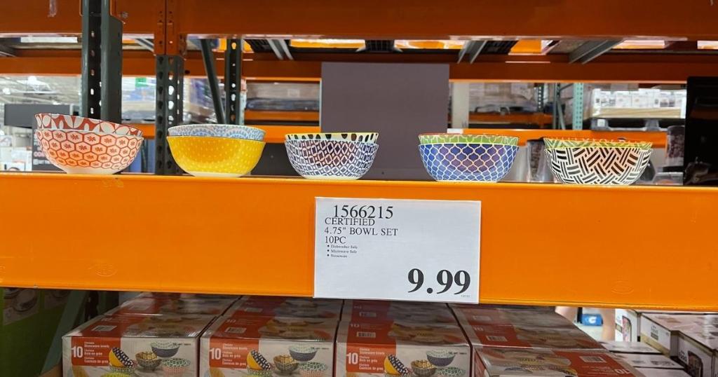 costco chelsea stoneware small bowls on store shelf