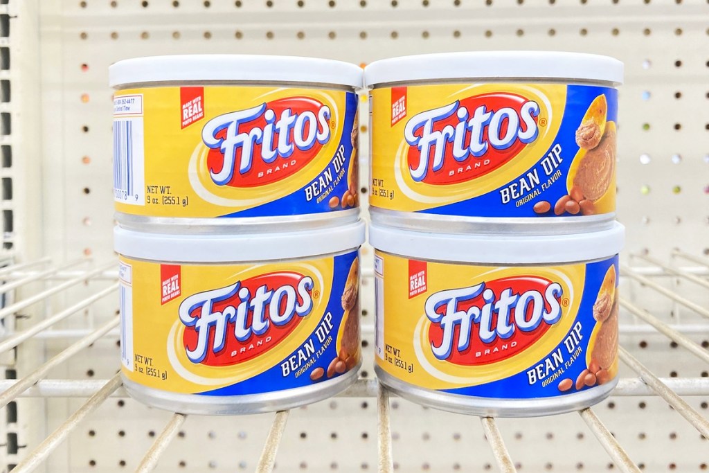 four cans of fritos bean dip